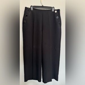 Mango Black Trousers with Gold Button Accents